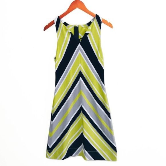 BANANA REPUBLIC Milly Collection Chevron Striped Sleeveless Dress Size 2 - Picture 4 of 12
